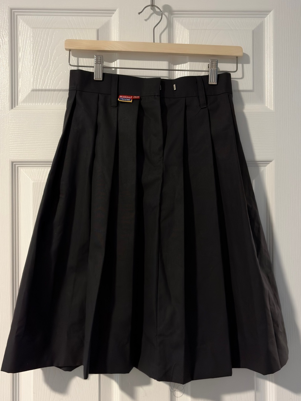 Women's Black Pleated A-Line Skirt